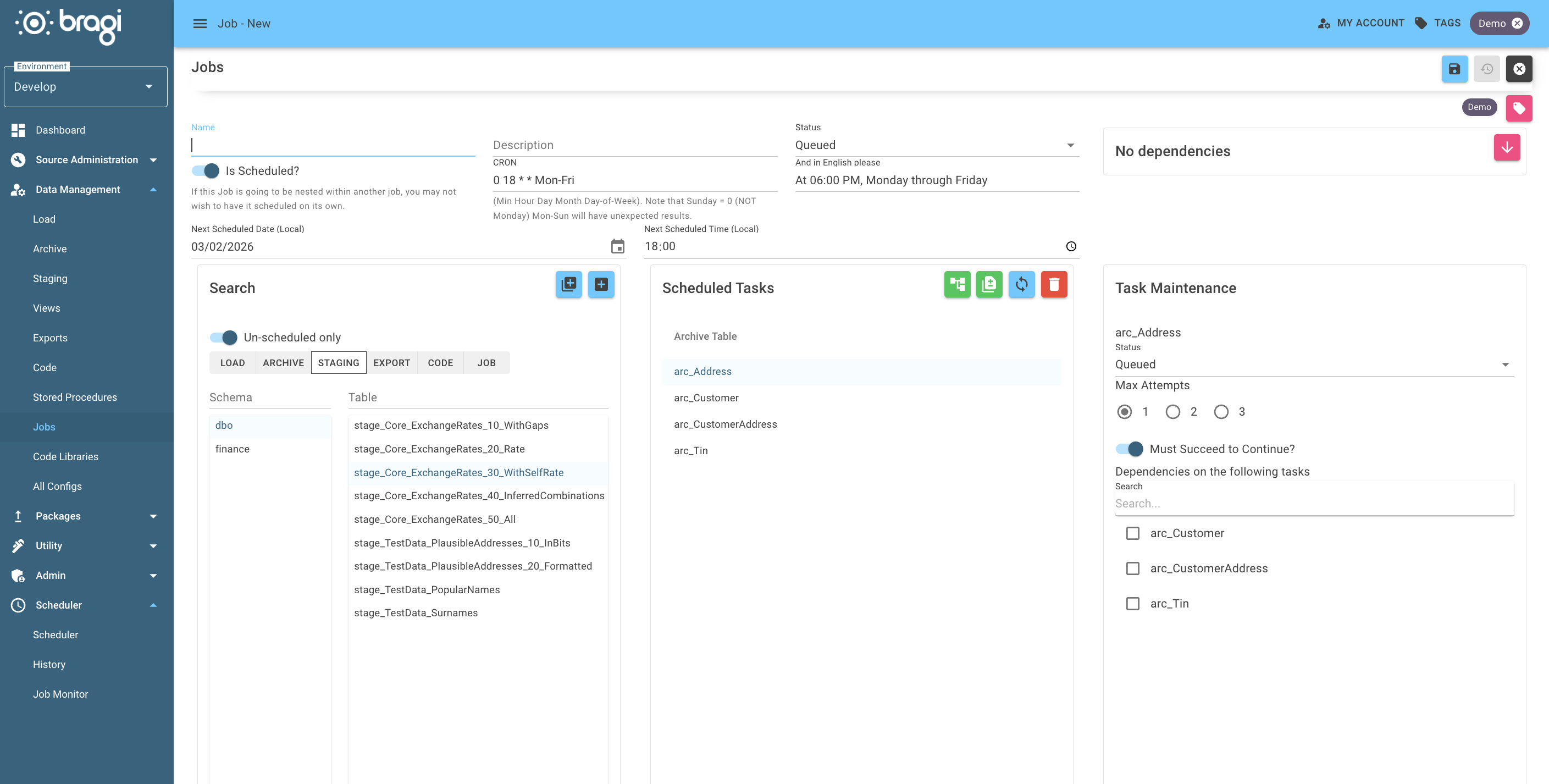 The New Job page